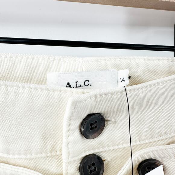 A.L.C Pierce Wide Leg Crop Twill Sailor‎ Pants in Parchment Cream Size 14 NWT - Picture 7 of 13